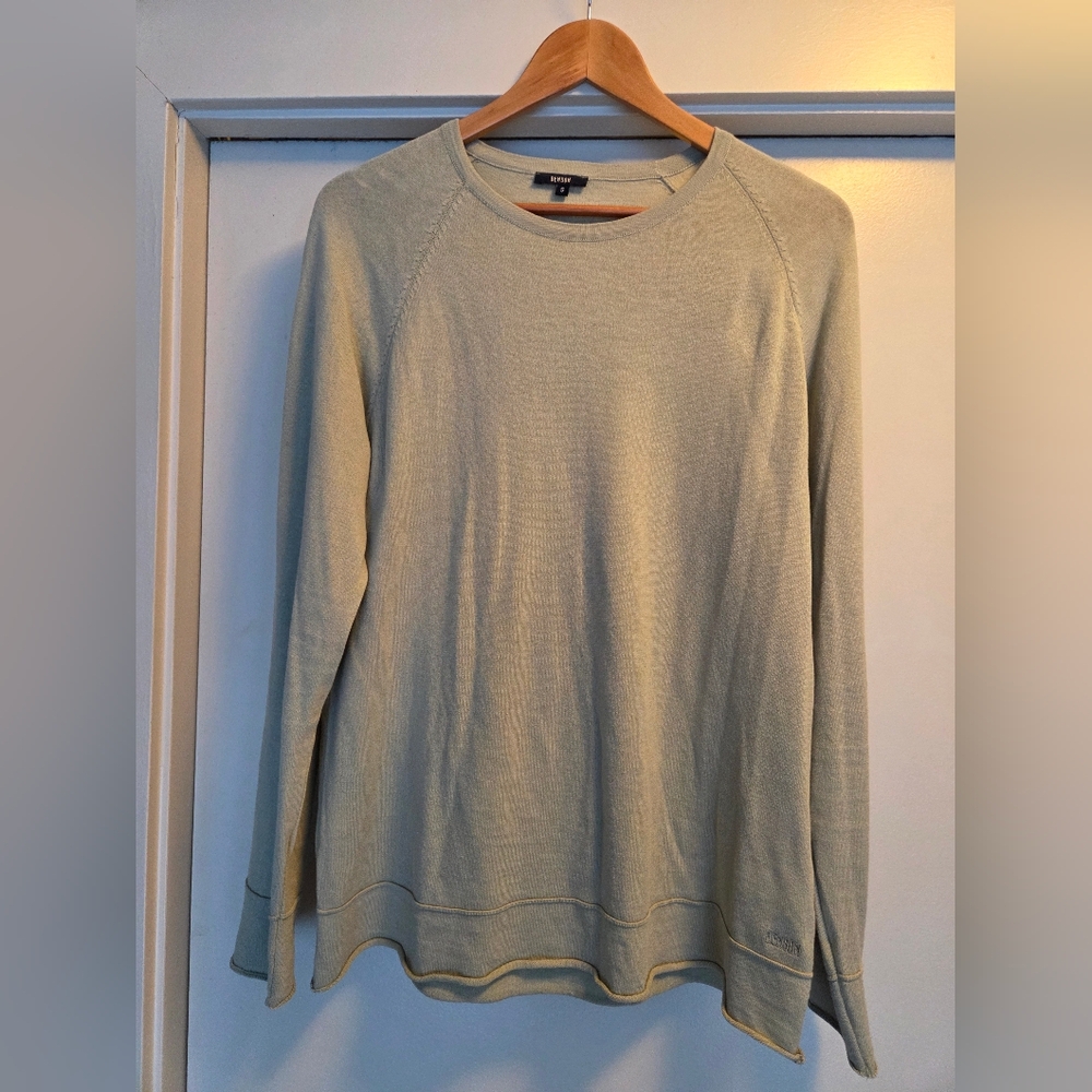 Harry Rosen Benson Light Beige Crewneck Sweater 100% Merino Wool